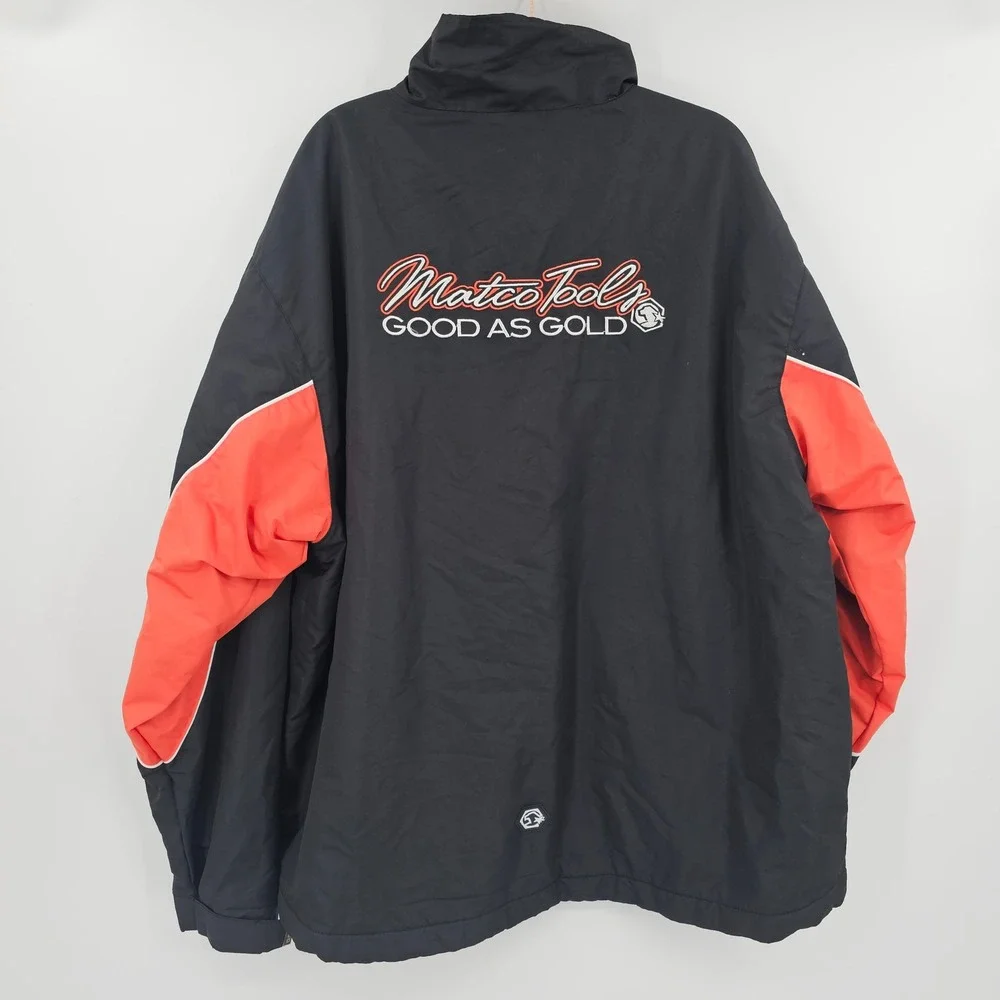 Matco Tools Jacket Mens XL Black Orange Fleece‎ Lined Mechanic Jacket Zip Up